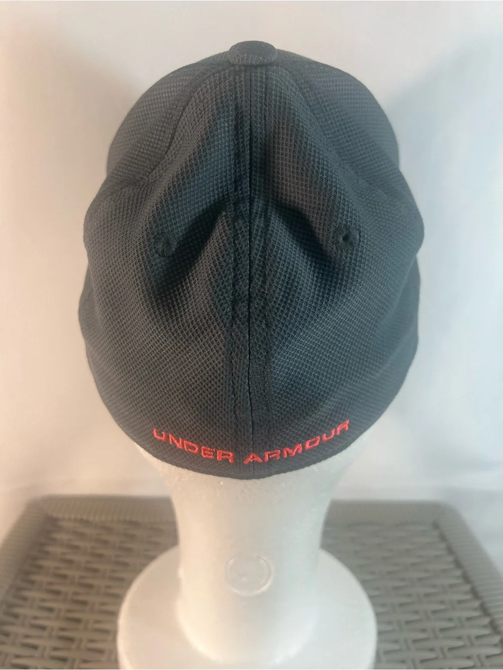 Under Armour Black and Gray Men's Athletic Cap with Red Logo
